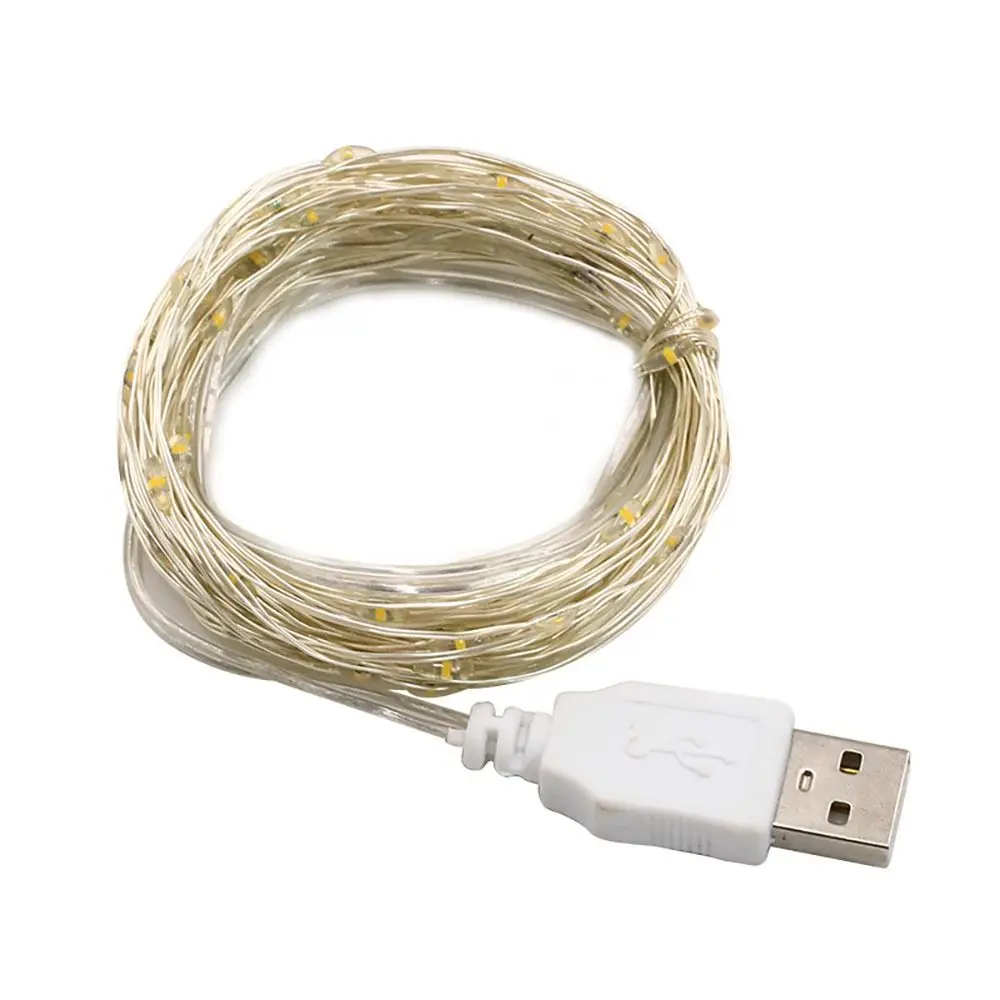 

USB LED String Light 1/2/3/5/10M White Colorful Fairy Light Copper Silver Wire 5V Garland Light