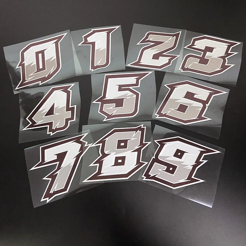 1PC Arabic Numerals Motorcycle Sticker Waterproof for Motorbike Helmet Box Windshield Electric Scooter Front Fairing Vinyl Decal