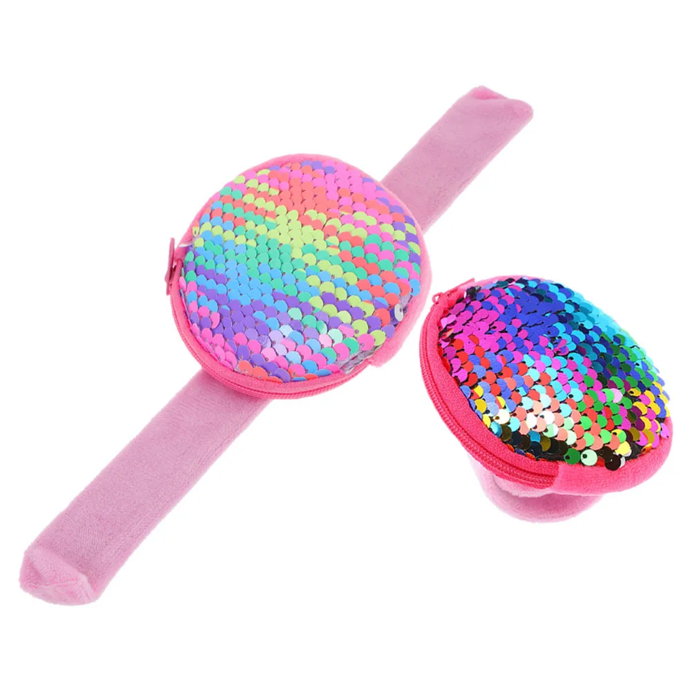 

2pcs Children Wristband Bag Unicorn Design Snap Bracelet For Kids Party Favors Birthday Goody Stuffers Coin Purse Slap