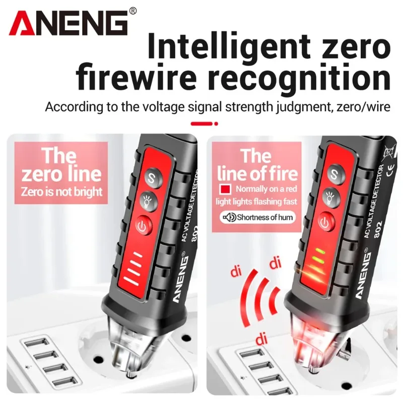

Цифровой бесконтактный тестер ANENG VD802/VD806: Новинка, измеритель напряжения переменного тока 12-1000В, датчик тока, электрический тестер