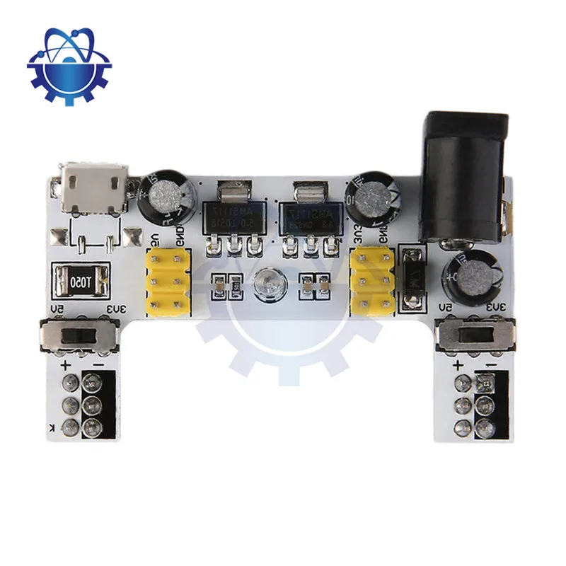 Breadboard de alimentação com porta Micro USB, MB-102 Módulo, Kit Arduino DIY, Quadro Branco, DC 7-12V, 2 Canal Board