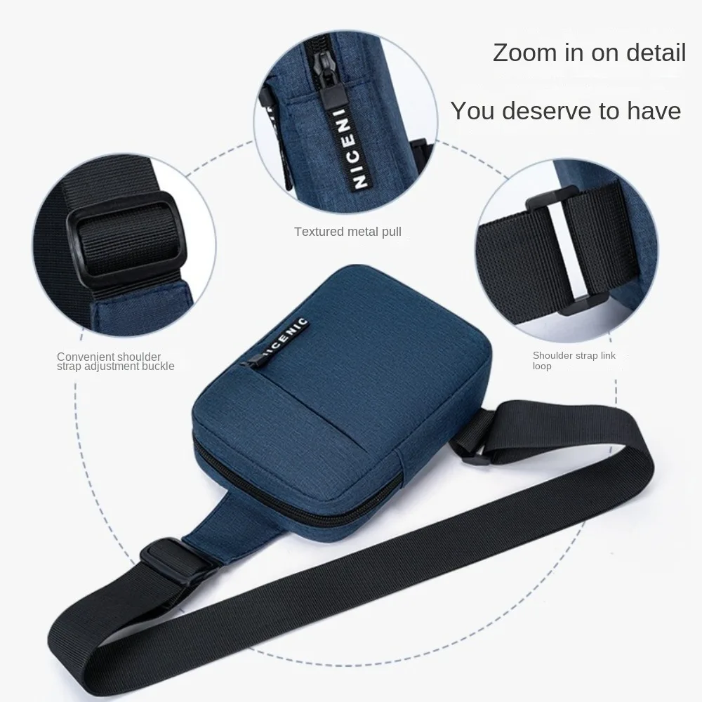 

New Oxford Men's Chest Bag Multifunctional Solid Color Shoulder Bag Adjustable Portable Waist Bag Men