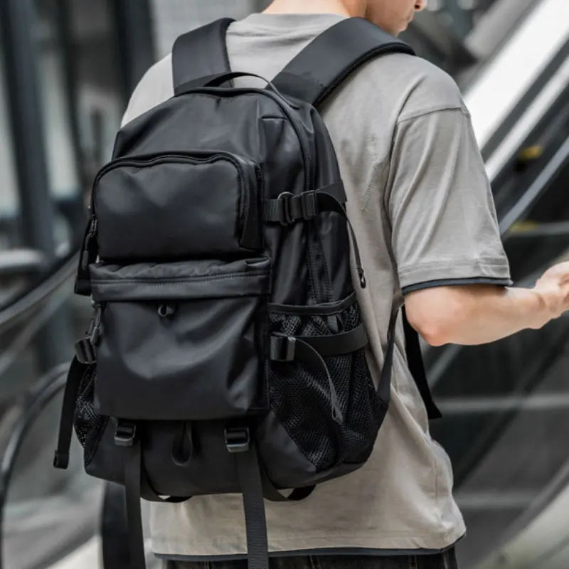 Sac à dos noir Anti-vol et anti-éclaboussures, sacoche de mode pour adolescents, voyage multifonctionnel pour hommes, sac à dos d\'extérieur pour