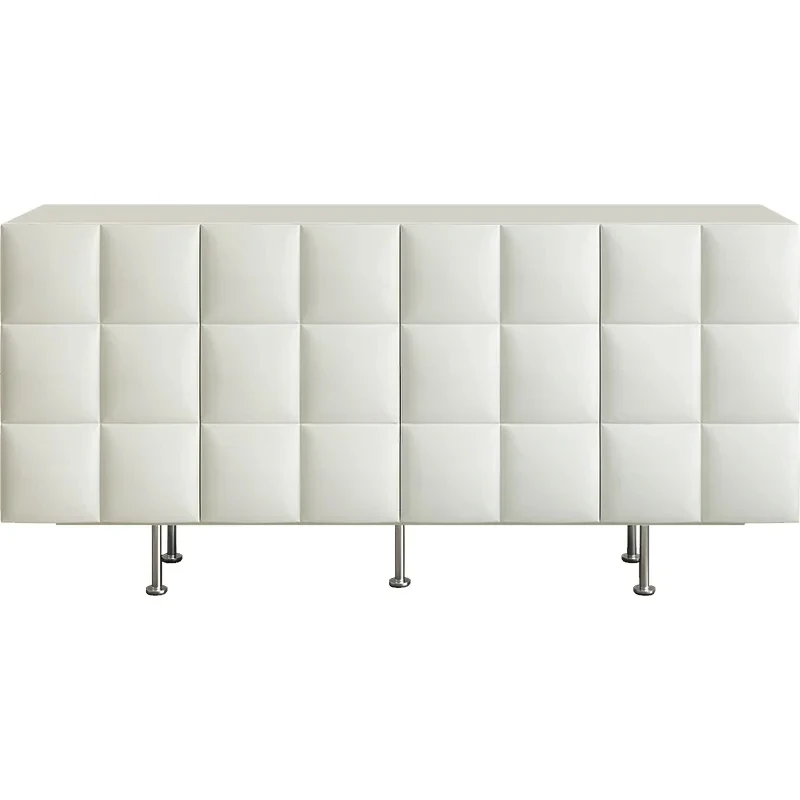 

Light luxury French retro white dining side cabinet small apartment living room household cream wind storage locker