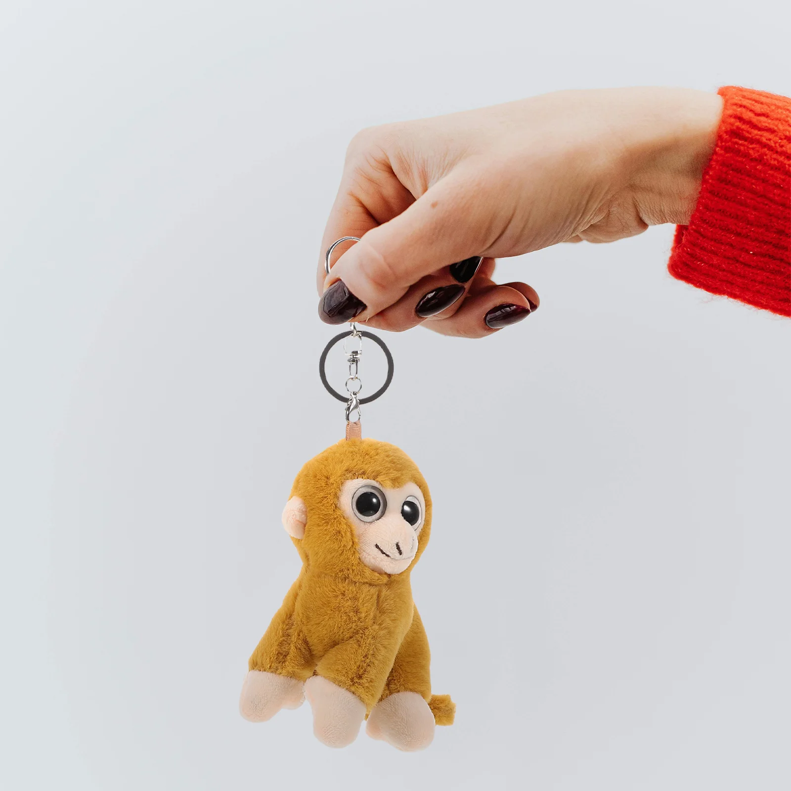 Keychain Plush Toy Stuffed Animal Gorilla Pendant Brown Pp Cotton Small