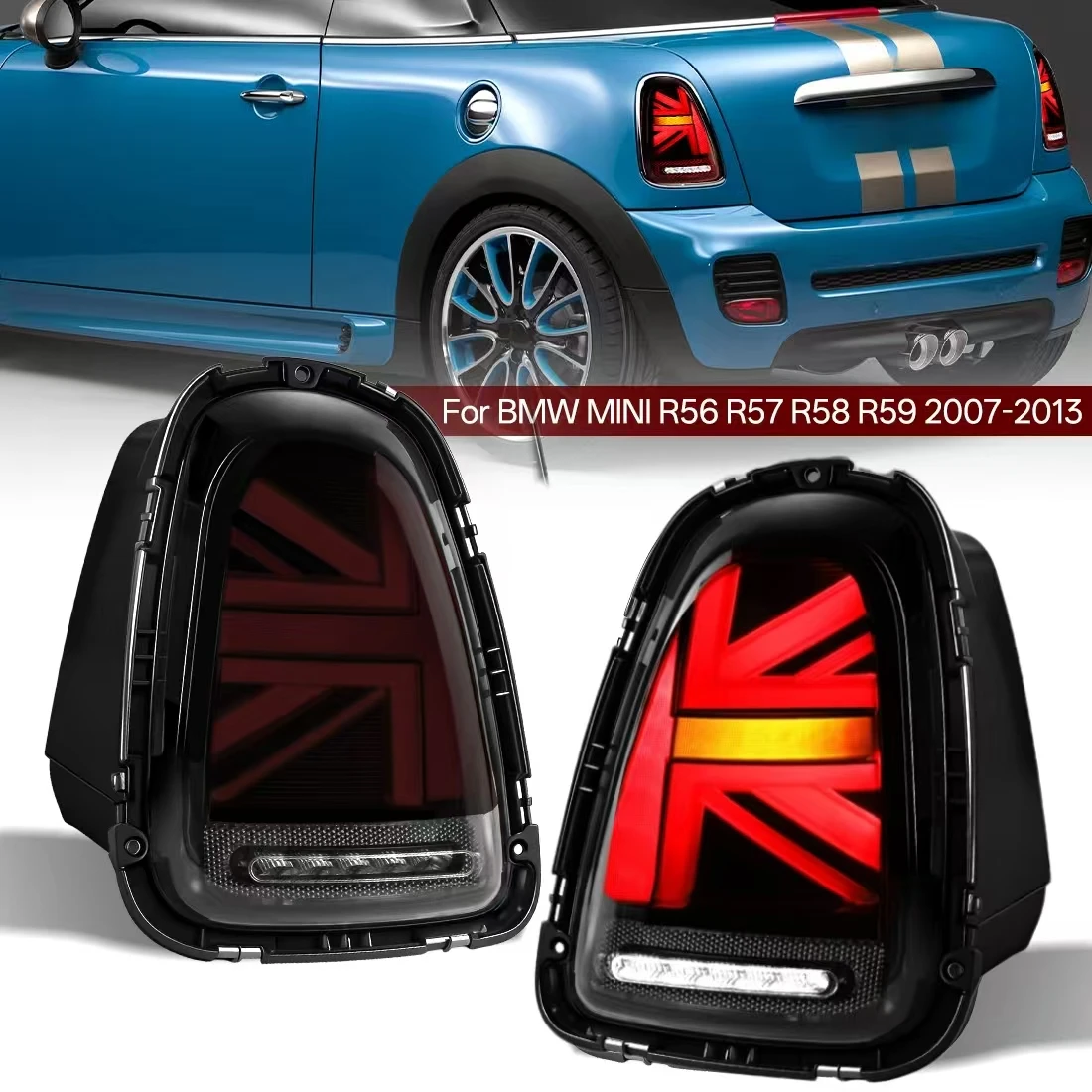 

Комплект из 2 светодиодных задних фонарей для BMW Mini Cooper R56 R57 R58 R59 2007-2013: стоп-сигналы, фонари заднего хода, сигнальные лампы