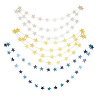 4M Gold Silver Five Pointed Star Bunting Garland Birthday Wedding Party Graduation Ceremony Background Hanging Banner Party