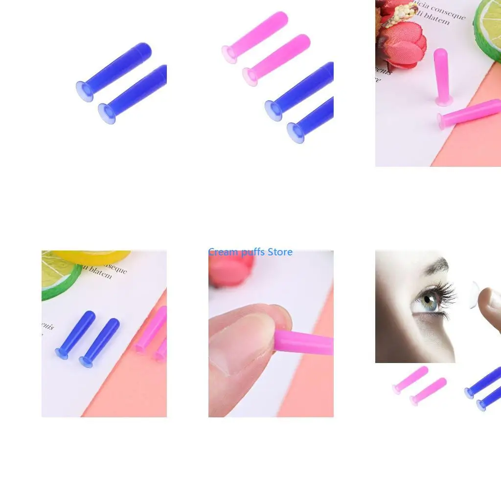 50LE Contact Lenses Suction Cups Tweezers Eyewear Accessorie Handy Silicone Contact Lens Inserter Remover Supplies