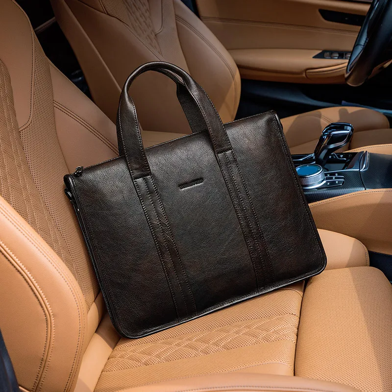 New Briefcase Genuine Messenger Luxury Brand Men Bag Top Leather Man Bags Cowhide Handbag Laptop Business Men's Bag Wholesale