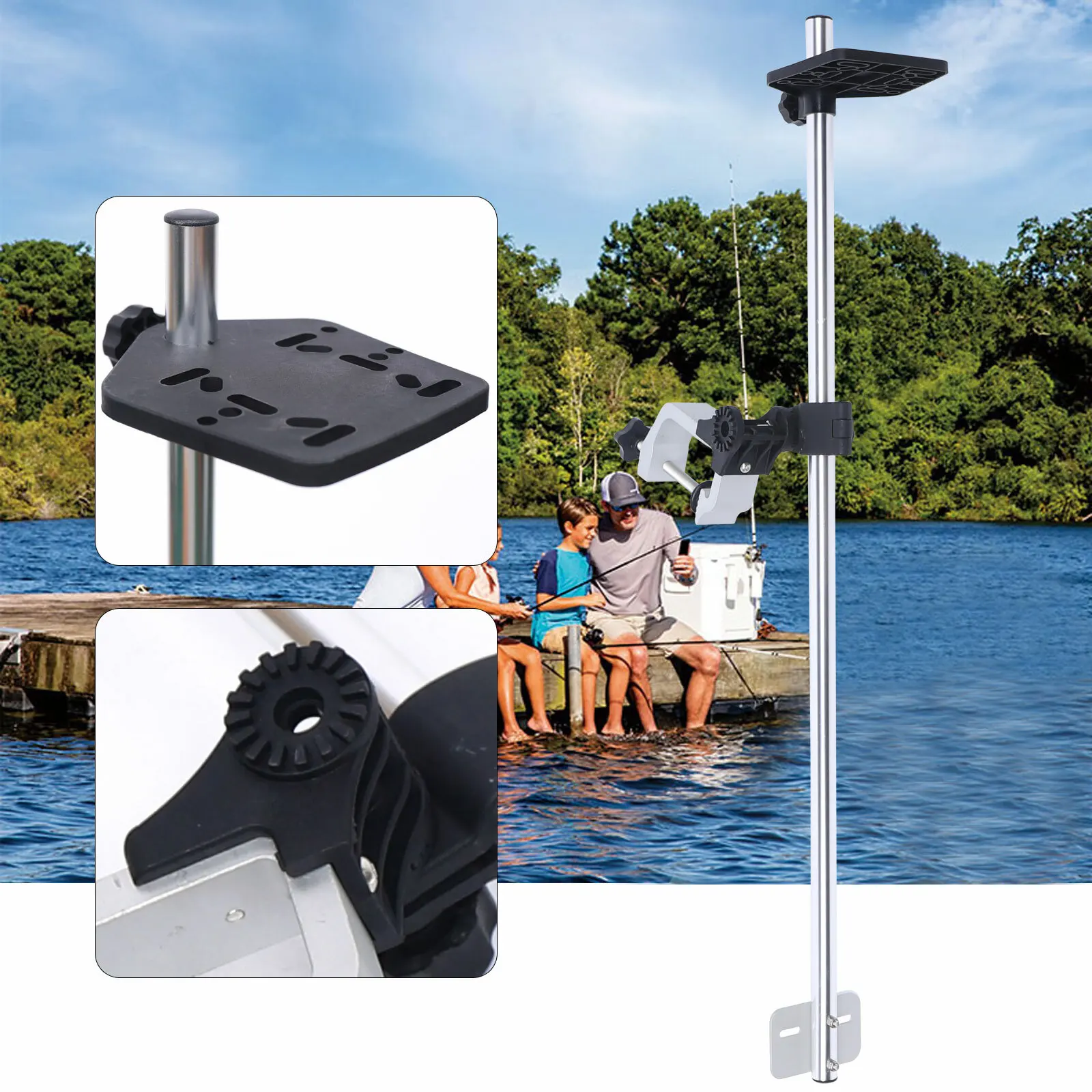 

New 360° Adjustable Universal Portable Transducer Bracket with Fishfinder Mount