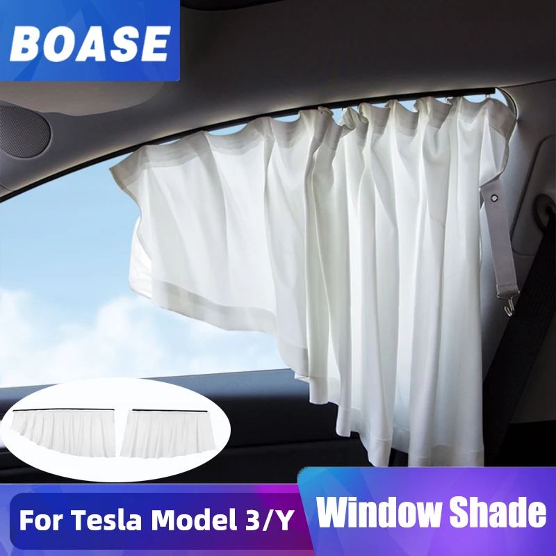 4 PCS For Tesla Model 3 Y Side Window Privacy Trim Sunshade Car Front Rear Windshield Blind Cover Sun Shade for Camping Hiking