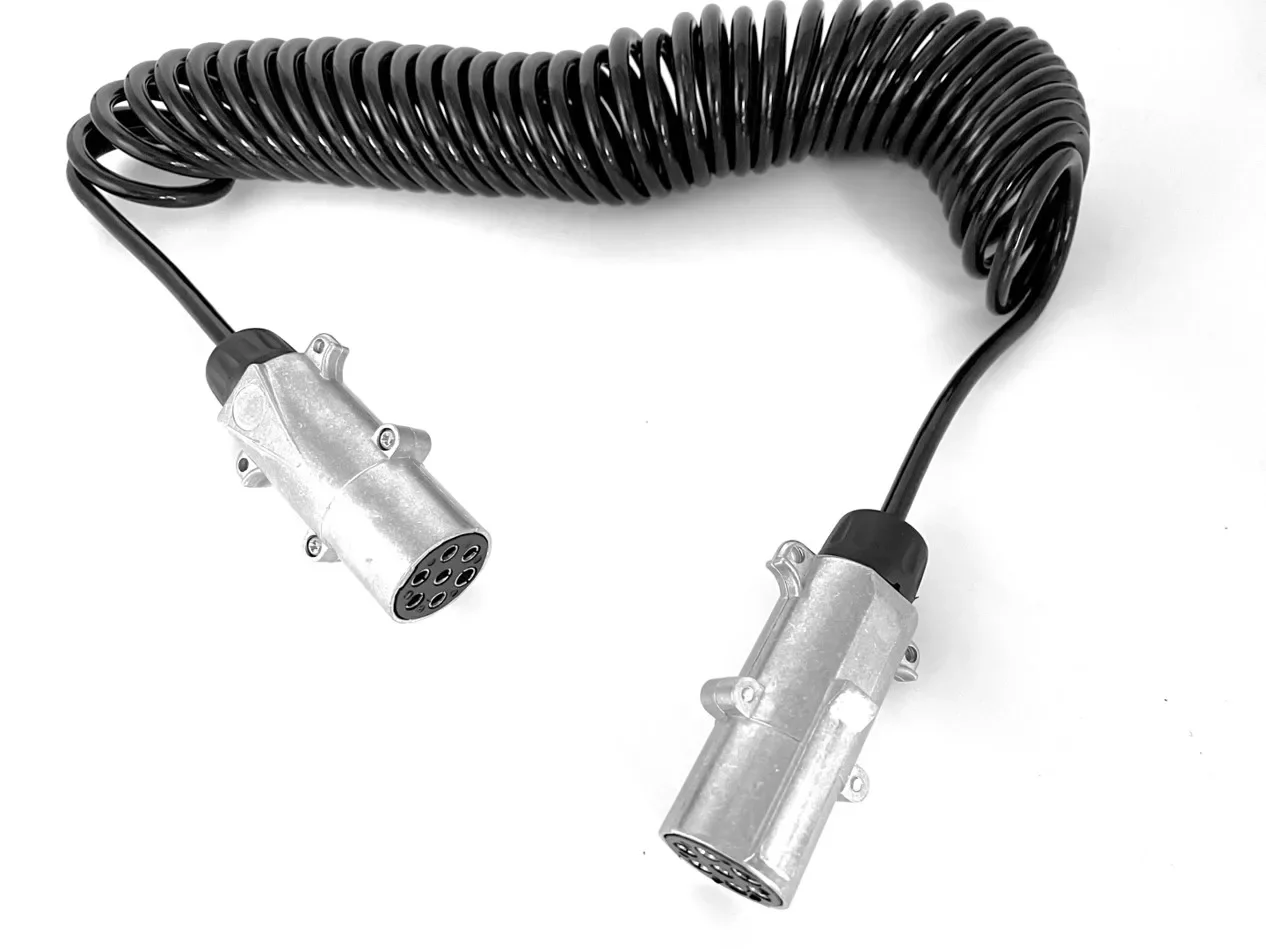 2025/مقطورة ثقيلة وشاحنة كابل كهربائي موصل مقطورة شاحنة مقاوم للماء 7pin لفائف سوزي كابل حلزوني