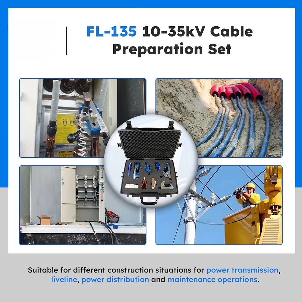 FL-135 10- 35kV Portable Toolbox Cable Stripper Layer Preparation Tool Set