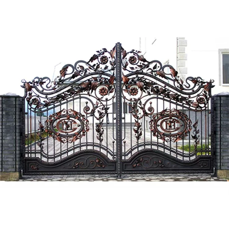 

Modern Style Dual Swing Pedestrian Iron Gate Church Door Privacy Mesh Wrought Iron Gates Designs For Sale Various Available