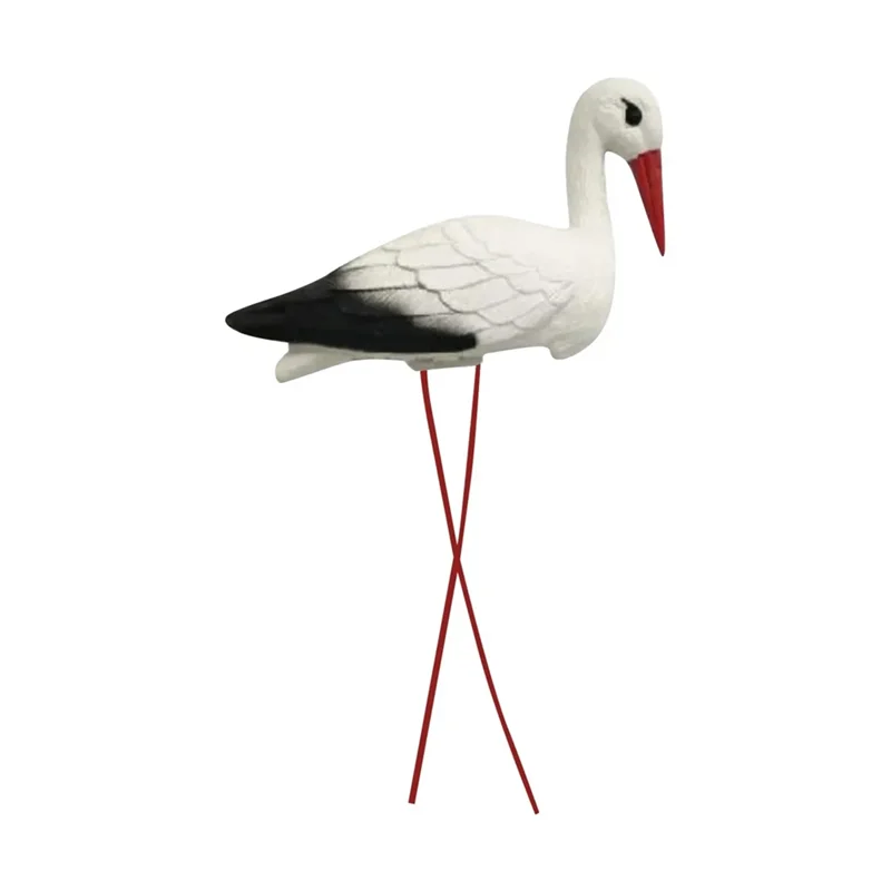 A03F-Simulation Small Rockery Pond White Crane Outdoor Garden Plastic Decoration Landscaping