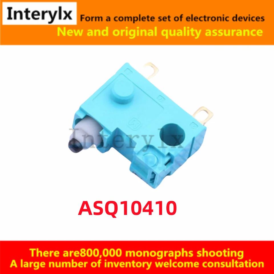 1-10Pcs/Lot Brand new original imported ASQ10410 turquoise waterproof micro switch stroke limit switch 3 pins
