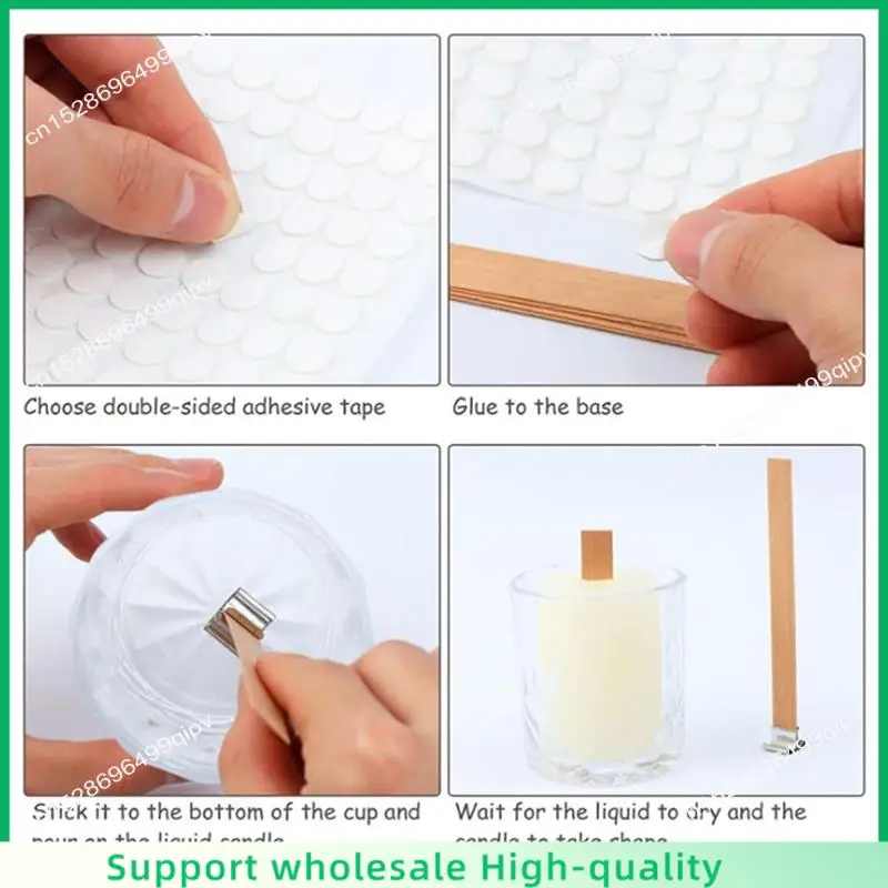 ABSF Candle Trimmer And Smokeless Candle Wicks With Iron Stand For DIY Candle Making,100Pcs 5.1 X 0.5 Inch