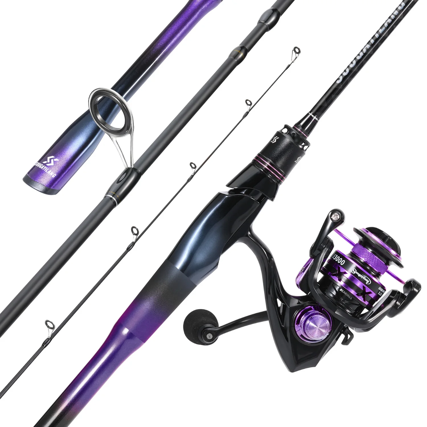 

Удочка Sougayilang из 2-х секций, карбоновая, для спиннинга, 1.68м, 1000-3000, для ловли карпа, баса, пресноводной рыбы, Pesca