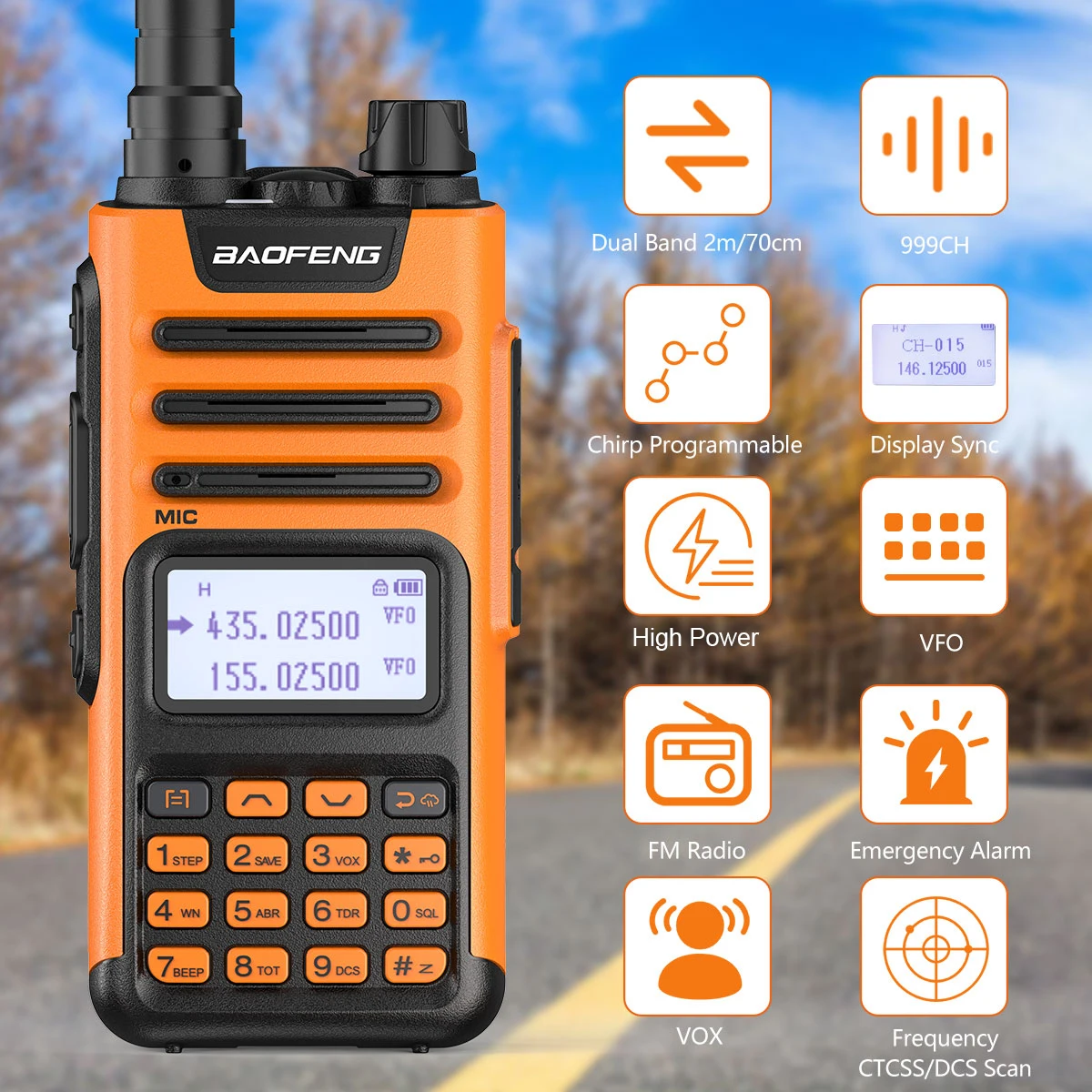 BaoFeng UV-13 PRO V2 10W Dual Band Walkie Talkie ประเภท-C 16KM ยาว UV13 pro เครื่องรับส่งสัญญาณวิทยุสองทาง
