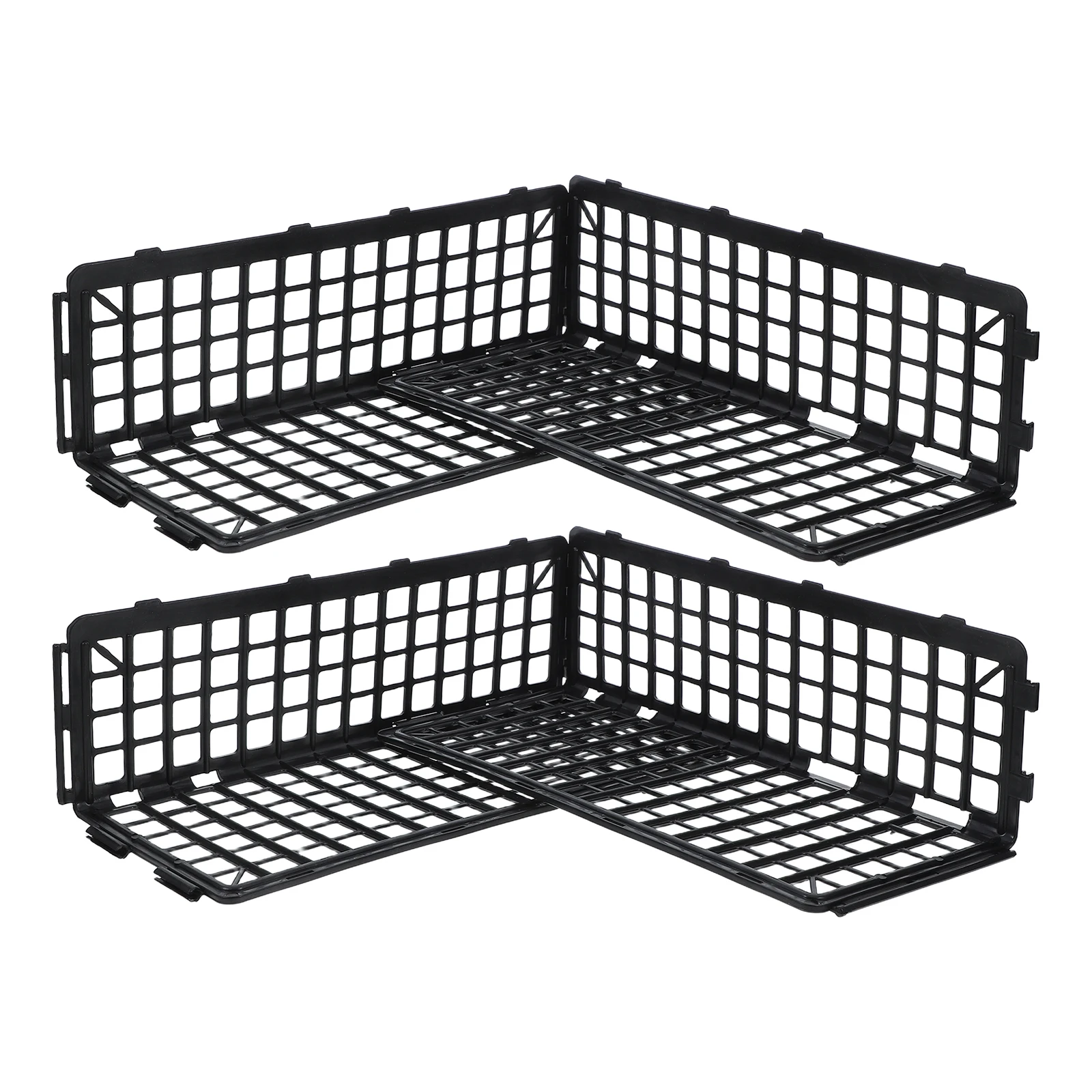 

4pcs Supermarket Fruit Guardrail 37x17x12cm Black L Shaped Produce Section Barrier Organizer Rack Vegetable Display Shelf