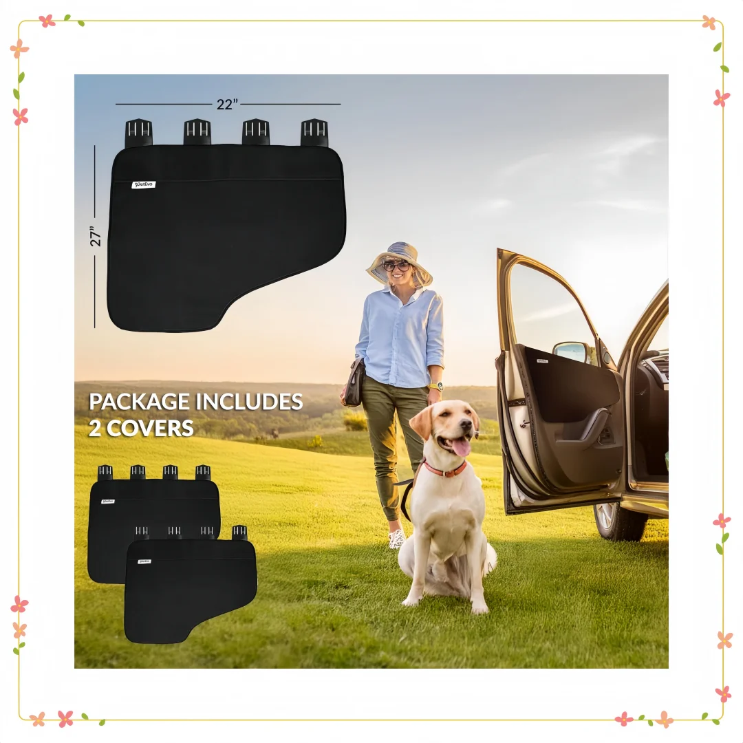 واقي باب السيارة للكلاب - مقاوم للخدش ومقاوم للماء - واقي متين للخدش للحيوانات الأليفة مقاس 27 × 22 بوصة للسيارات
