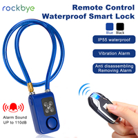 Rockbye Bicycle Steel Lock Alarm with Remote Anti-theft Password Bike Lock Cable 110db Warning Secuiry Cycling Accessories