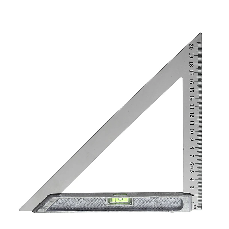150mm untuk Penggaris Segitiga Paduan 90° dengan Pengukur Pengerjaan Kayu Horizontal Manik T
