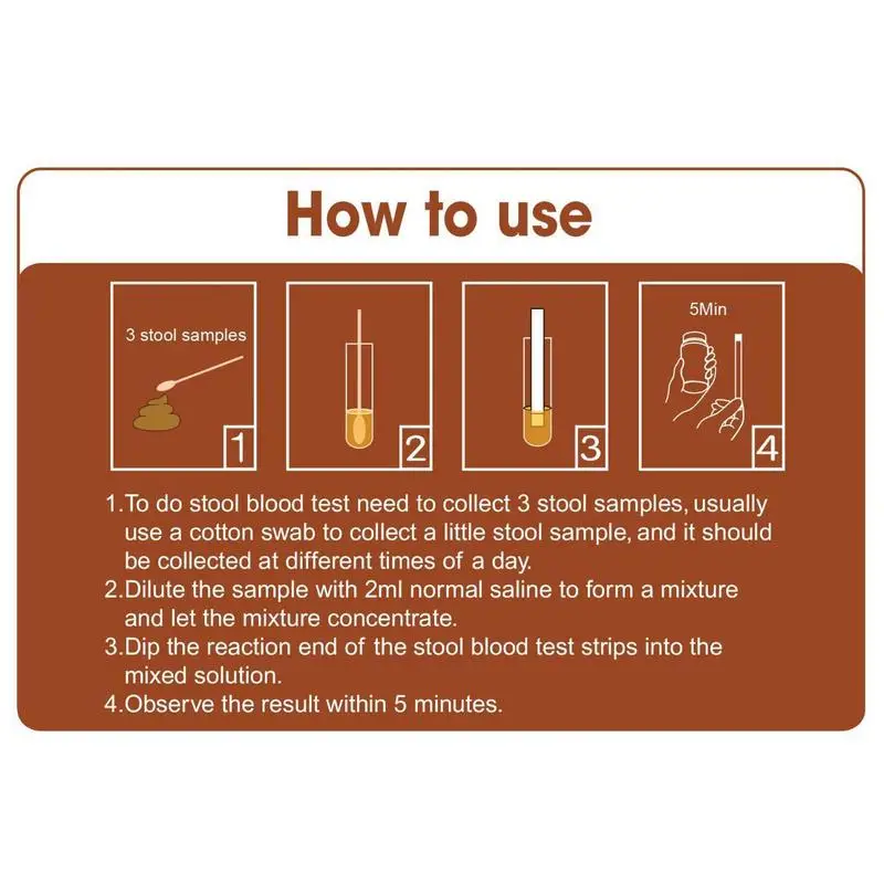Imagem -03 - Folhas de Tiras de Teste de Sangue de Fezes para Monitorar Resultados de Sangue Oculto Fecal em Minuto Papel de Teste de Analisador para Pacientes Adultos 30