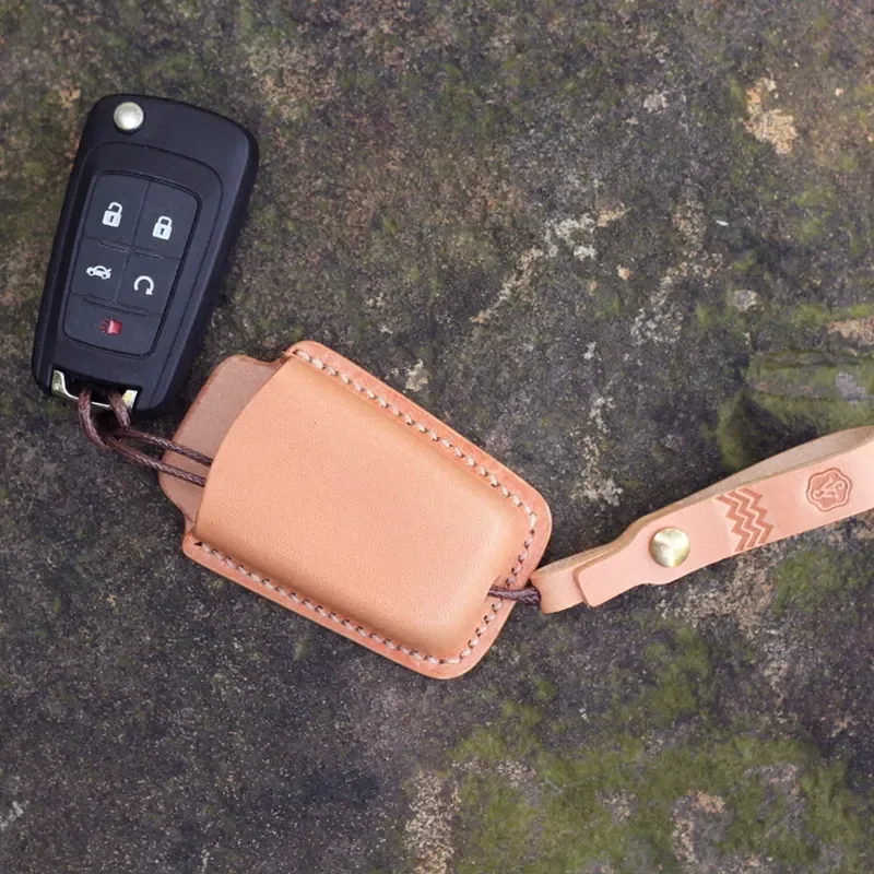 for Buick Regal LaCrosse Excelle Key Bag Vegetable Tanned Leather Handmade Molded Key Cover