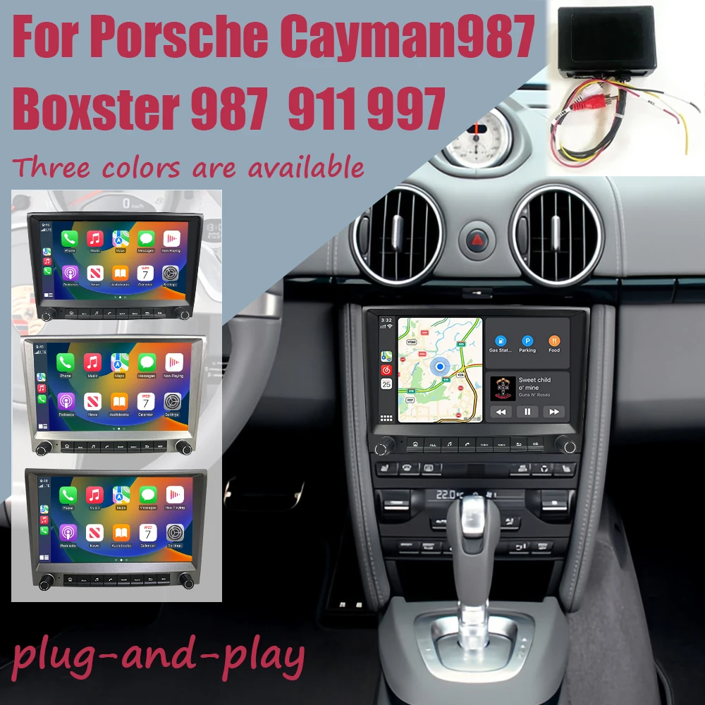 

CHSTEK Car Radio station Carplay Android 13 for Porsche 911 997 Boxster Cayman 987 Qualcomm Multimedia Navigation Player WIFI