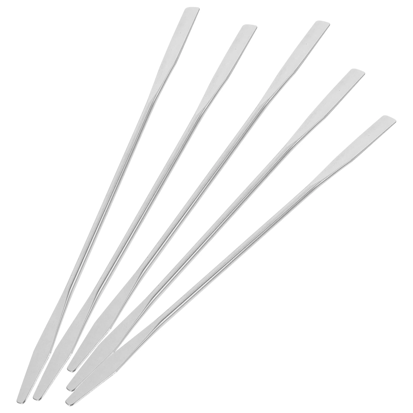 

5pcs Stainless Steel Makeup Spatula Mixing Tool Long Handle Foundation Nail Art Stirring Rod Multifunctional Plate