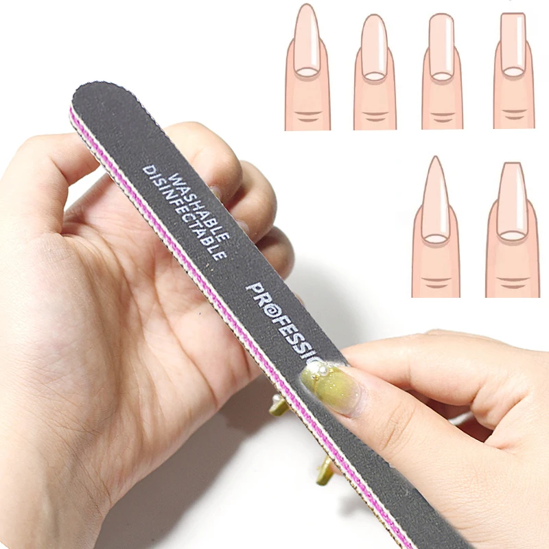 5/10 szt. Dwustronny prosty pilnik do paznokci 100/180 jednorazowe akcesoria do sprzętu do paznokci pilniki buforowe Manicurel Salon produktów