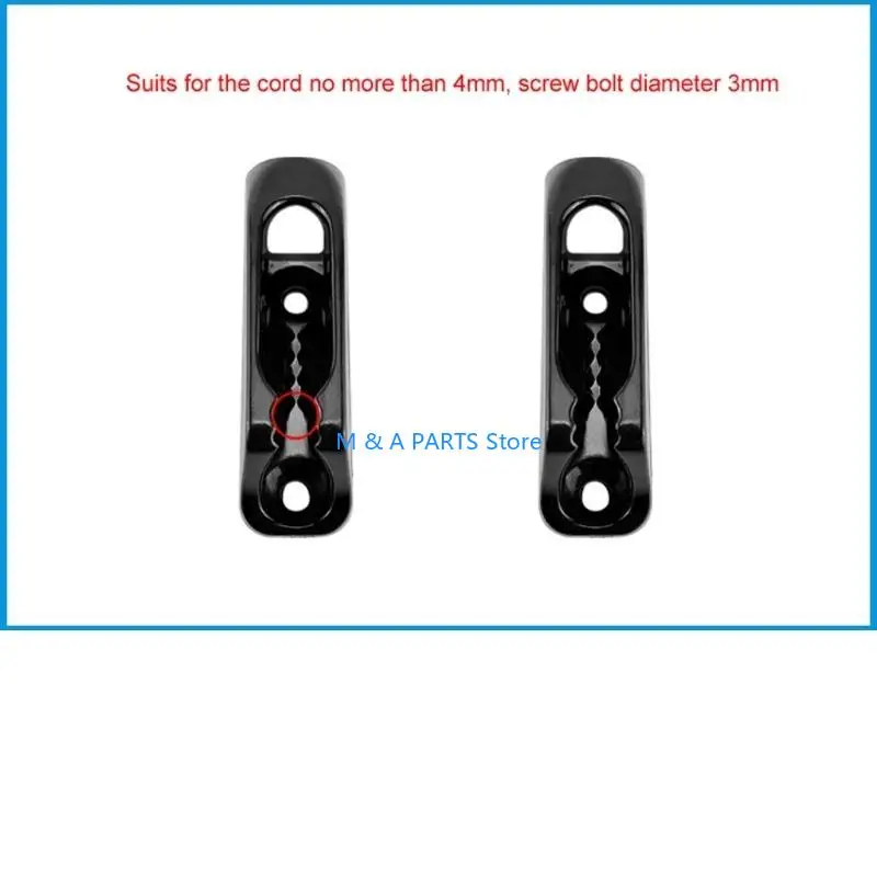U1JF 2 Pack Boat Jams Cleat -Locking Rope Black Nylon Clams Cleat Cord Tensioner