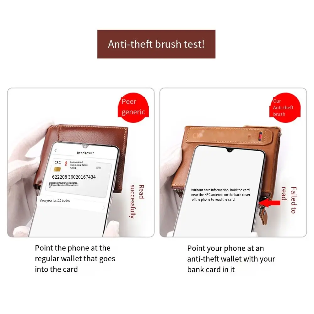 Genuine Leather Mens Wallets Vintage Thin RFID Blocking Card Holder Slim Card Protection Bifold Money Clip Wallet Man