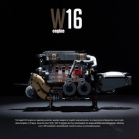 MouldKing 10131 technincal w16 motor para bgt supercar bloco de construção conjunto montagem carro tijolo diy brinquedos criança
