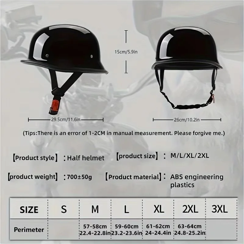 Retro Vintage เปิดหน้ารถจักรยานยนต์ Cruiser หมวกกันน็อกสไตล์เยอรมันความปลอดภัยเกียร์สําหรับสกู๊ตเตอร์หมวกกันน็อคครึ่งสําหรับผู้ชายและผู้หญิง