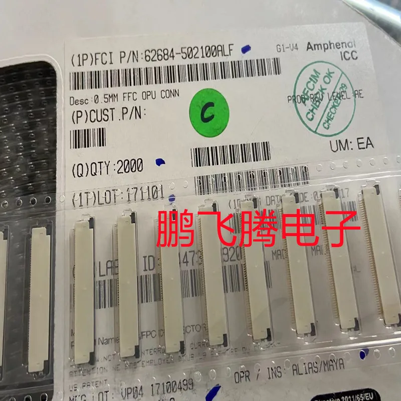 

5PCS/lot Original FCI 62684-502100ALF 50pin 0.5mm pitch flip type upper contact connector