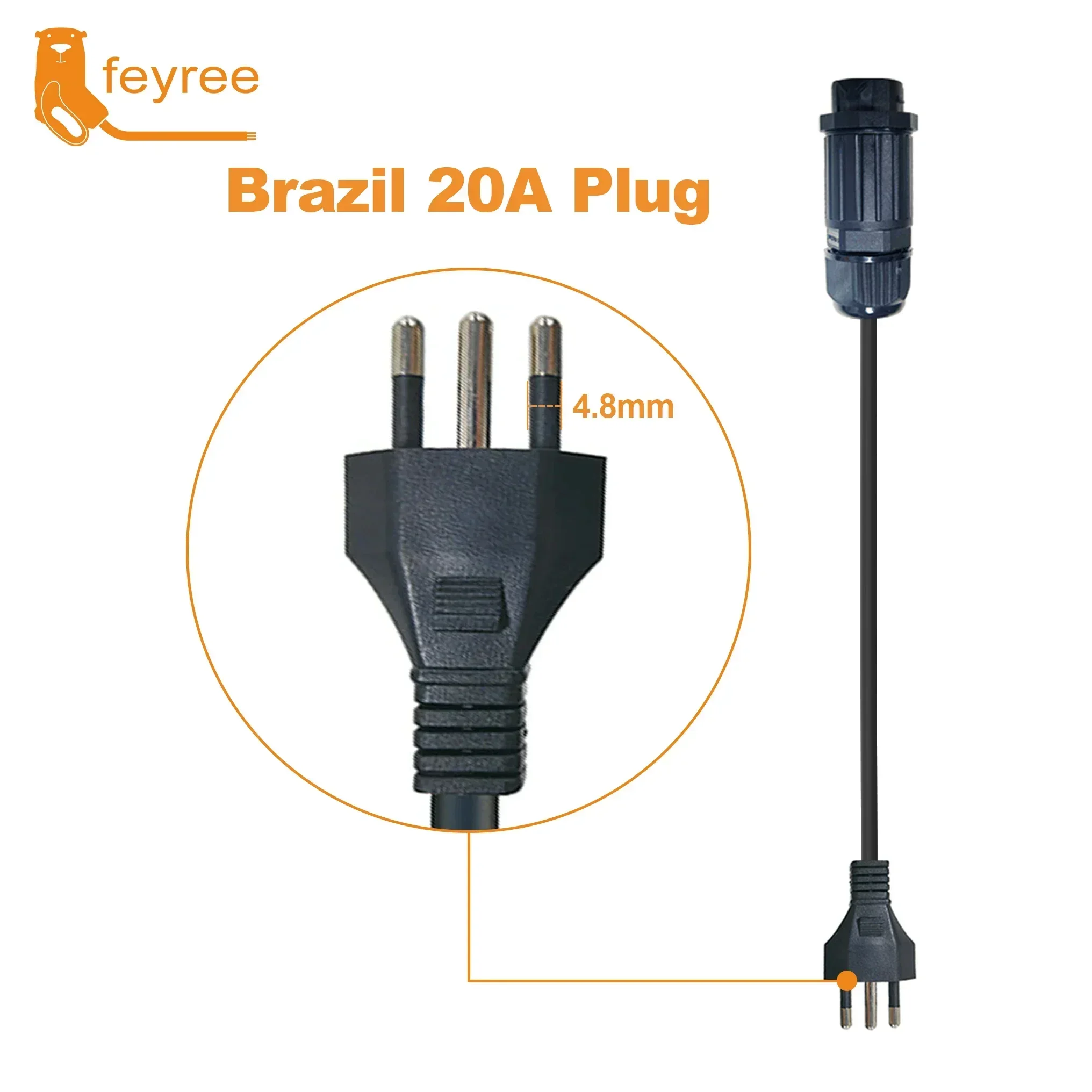 feyree 7kw Electric Vehicle Charging Adapter To EU AU Brazil Male Adapter EV Charger Connector Customized plug for Electric Car