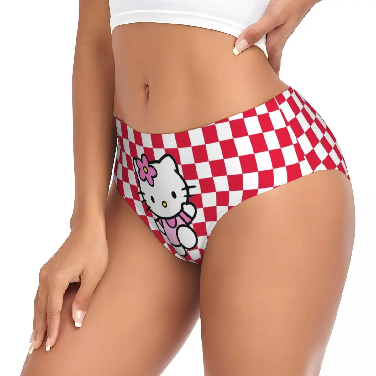 Custom Hello Kitty Cartoon Brief Panties Women\'s Comfort Kitty White Underwear