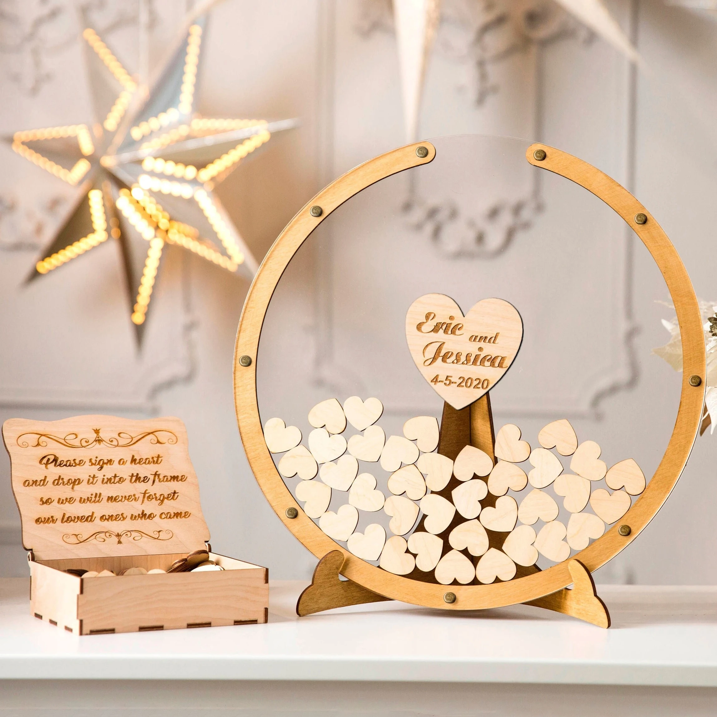 

Personalized Wedding Guest Book Alternative Custom Family Baby Shower Guestbook Alternative Wooden Wedding Decor Party Gift