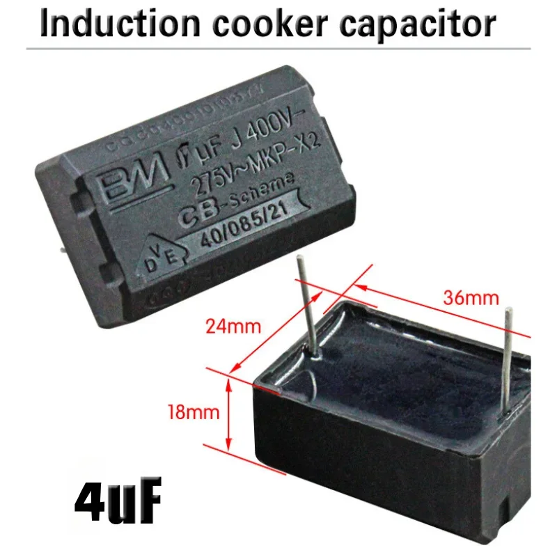 

Induction cooker capacitor 275V-400V 4UF high voltage spare parts