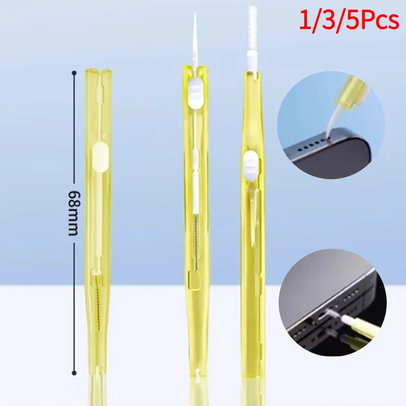 1/3/5Pcs USB C Charging Port Universal Mini Cleaning Brush Metal Dust Plug Removal Cleaner Kit For   Earphone Clean.