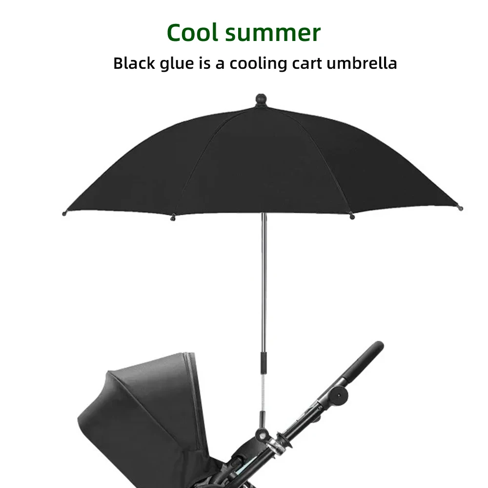 Baby Stroller Folding Umbrella UV Sun Rain Protection Parasol 360 Degrees Adjustable Universal Stroller Sunshade Canopy CoverBab