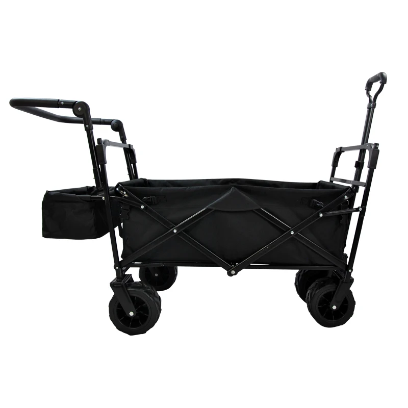 -Silent All Terrain Utility Folding Wagon Collapsible Wagon Stroller Cart Heavy Duty Beach Wagon for Shopping Camping FW100A