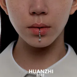 Metal Punk Lip Stud No Piercing Imitation Pearl colorful Rhinestone Dangle Lip Clip For Women Men Gothic Party Jewelry 2022