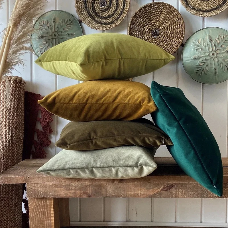 

oft Velvet Pillow Cover 18x18in - Solid Color Decorative Cushion Case for Sofa & Living Room, Modern Home Decor Essentials