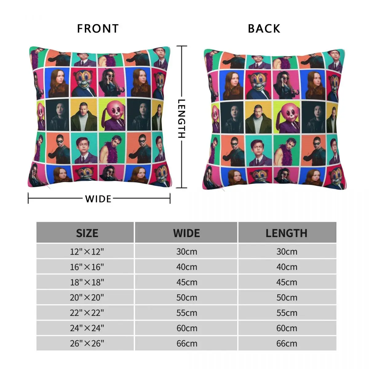 The Umbrella Academy Collage Square Pillowcase Polyester Linen Velvet Creative Zip Decor Bed Cushion Case Wholesale 18