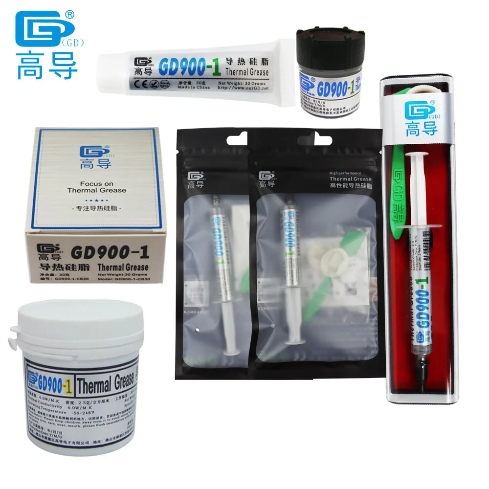 Net Weight 3/30/150 Grams Gray GD900-1 Thermal Conductive Grease Paste Plaster Heat Sink Compound for CPU GPU LED BX CB CN ST