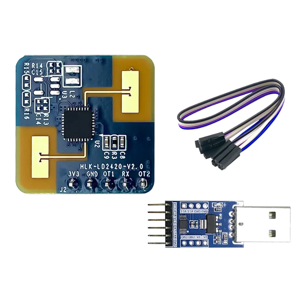 Distância Detecção Radar Sensor Module, Detecção de Presença Humana, LD24120 mm Wave 24G Radar Ranging 0.75m-6m HLK-2410S FMCW