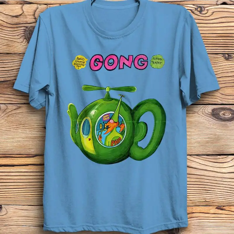 تي شيرت Gong Rock Band Daevid Allen إبريق الشاي الطائر Didier Malherbe Pip Pyle